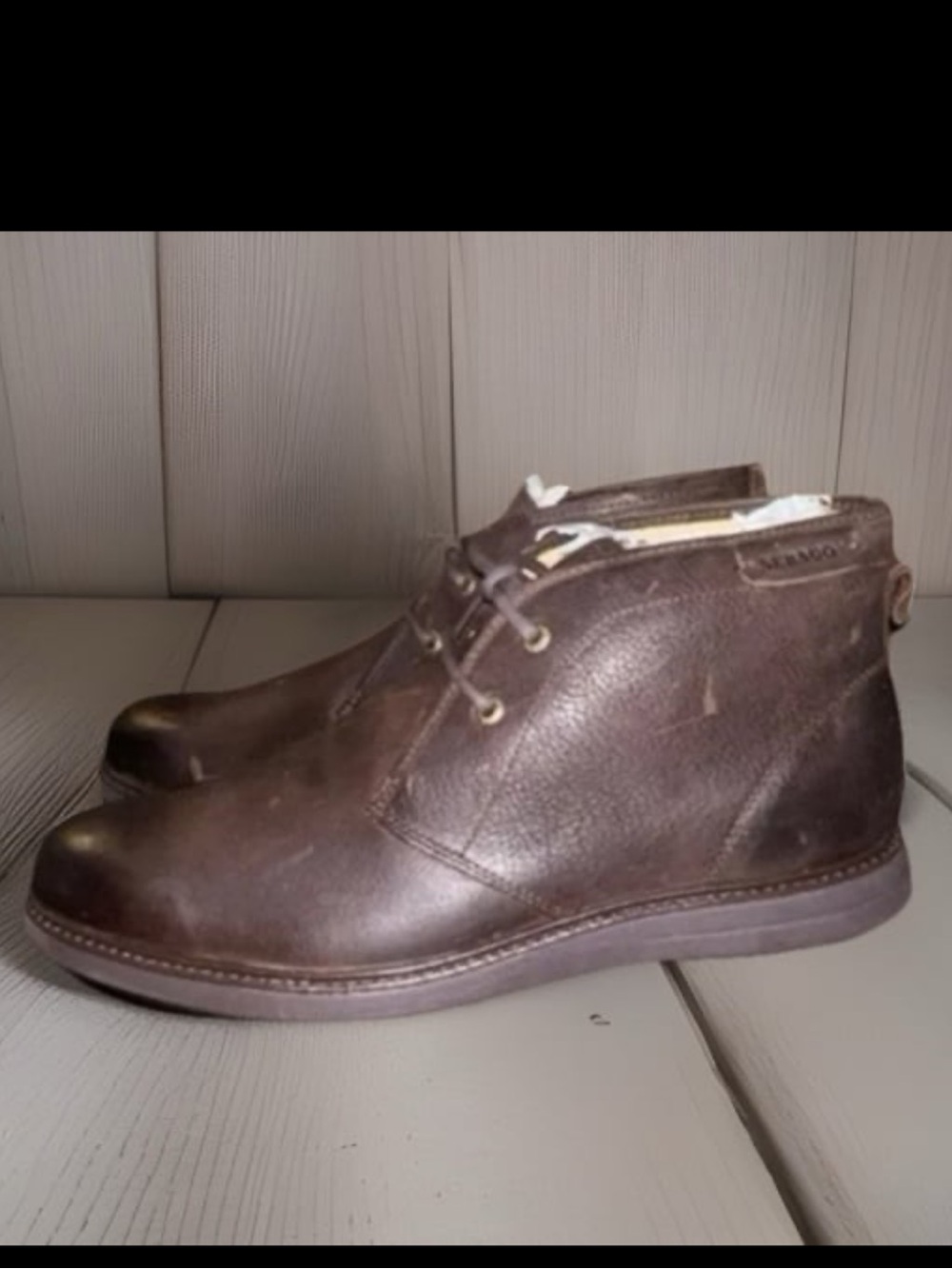Sebago Brown Distressed Leather Lace Up Reese Chukka Ankle Boots Mens Size 11.5W